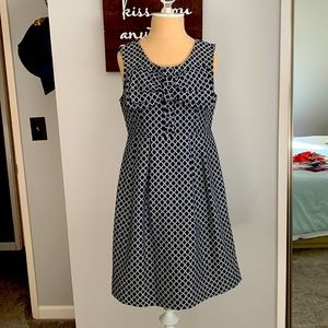 Dress Navy blue with a big bow & pleats in front